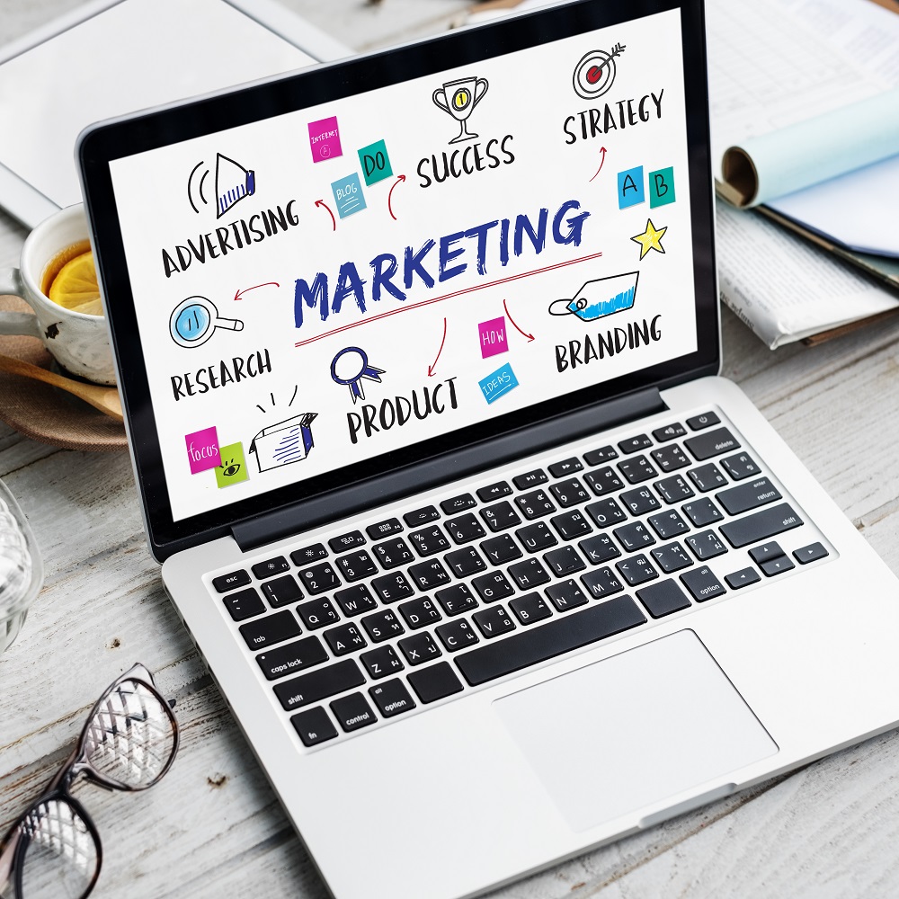 Marketing Ideas Share Research Planning Concept Internet Marketing and Advertising